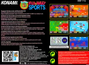Tiny Toon Adventures - Wild & Wacky Sports (Europe) box cover back